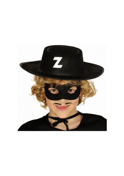 Z Logolu Zorro Şapkası Ve Zorro Maskesi Çocuk Boy N712