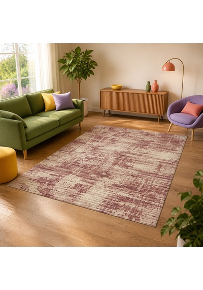 Kartela Halı Riva Halı Kaymaz Taban Makinede Yıkanabilir Halı Gül Kurusu - 100 X 150 Cm