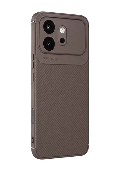 Huawei Honor 600 Auto Focus Karbon Kapak - Gri Standart