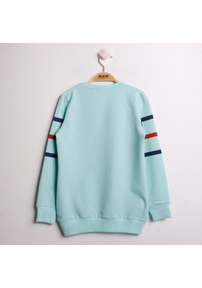 Toontoy Kız Çocuk Sweatshirt Never Baskı Su Yeşil