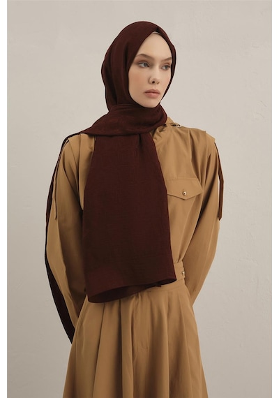 Armine Lyocell Naia Kare Monogram Şal 6 32 Bordo