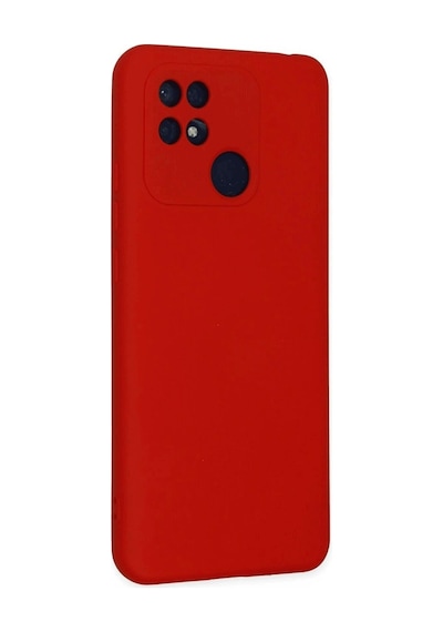 Xiaomi Poco C40 Kılıf Kamera Korumalı Silikon Rubber Arka Kapak Kırmızı