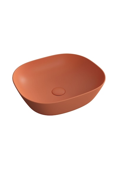 VitrA Plural Kare Alçak Çanak Lavabo Mat Terra Rossa 7810B477-0016