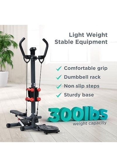 Ckspor Çok Fonksiyonlu Stepper Egzersiz Aleti Twister Diskli Dambıllı Direnç Lastikli Kondisyon Aleti