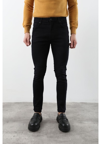 Erkek Koyu Lacivert Straight Fit Jean Pantolon 001