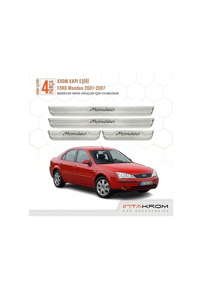 Ford Mondeo 2001-2007 Uyumlu Satine Krom Kapı Koruma Eşiği 4 Prç Mk3
