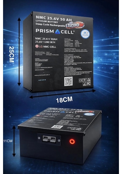 Prismacell Lityum Tekerlekli Sandalye Aküsü Engelli Araba Aküsü 25.6 Volt 50 Ah Hızlı Şarj