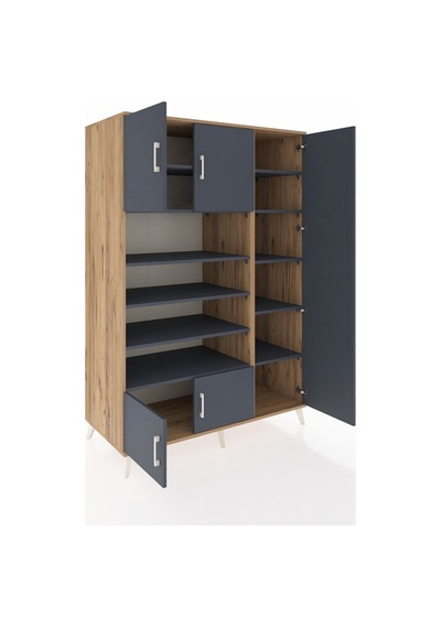 Kronos Dolap 11 Raflı 5 Kapaklı 132x59x195 Çam-antrasit/antrasit Çam Kronos Dolap 11 Raflı 5 Kapaklı 132x59x195 Çam-antrasit/antrasit Çam