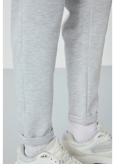 Tommy Life Gri Yüzeyi Dokulu Standart Fit Erkek Eşofman Alt - 82154