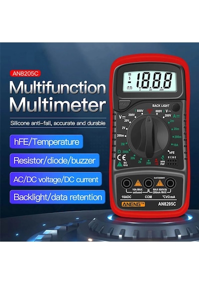 Aneng An8205c Dijital Multimetre Kırmızı