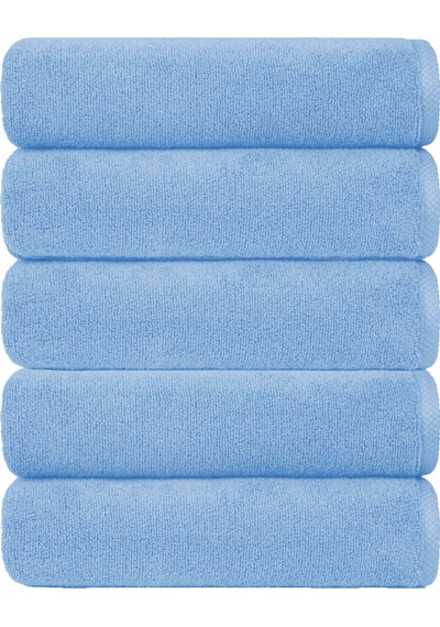5 Li Otel Banyo Havlusu Pamuklu 90x150 Cm Renkli 16/1 Avs 580 Gr Mavi