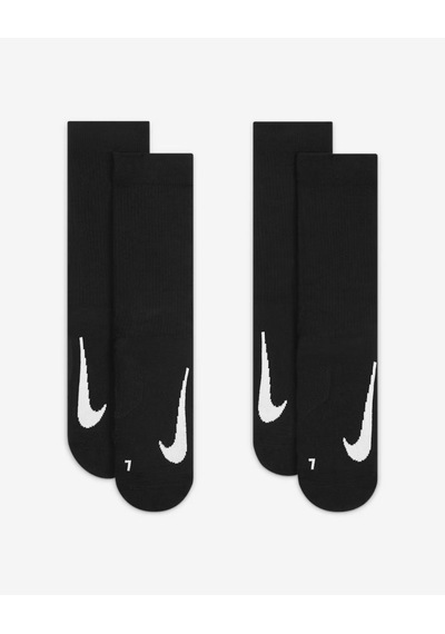 Nike Nikecourt Multiplier Cushioned Sk0118-010 Tenis Çorapları 2 Çift Sıyah