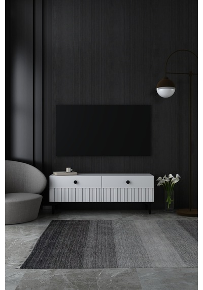 120dhdts7b İlay Lazer Desenli Tv Sehpası Beyaz