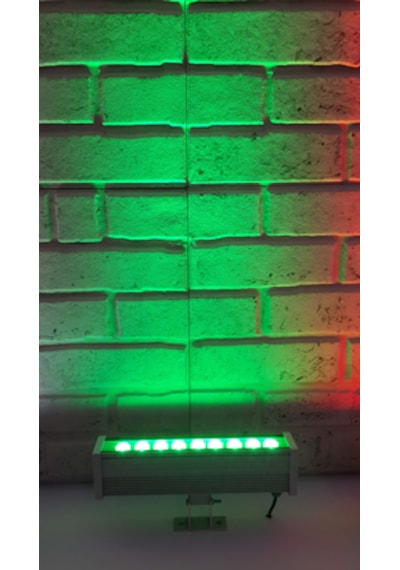 20 Cm Wallwasher Led Bina Dış Duvar Aydınlatma Boyama Yeşil Işık Gri