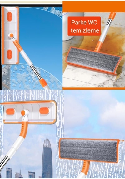 Cam Araba Silme Oynar Başlıklı Çift Taraflı Temizleme Aparatı