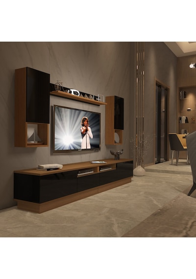 Decoraktiv Trendstyle 5220das Mdf Tv Ünitesi Tv Sehpası Ceviz - Siyah