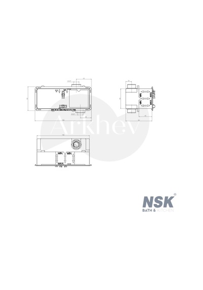 Nsk Lena Plus Ankastre Lavabo Bataryası - Krom / Smartbox İç Set Sıva Altı Grubu Dahil - Arkhev0016 Parlak Krom