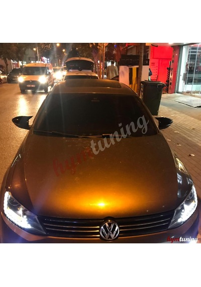 Volkswagen Jetta Mk6 2014+ Yarasa Ayna Kapağı. Parlak Siyah