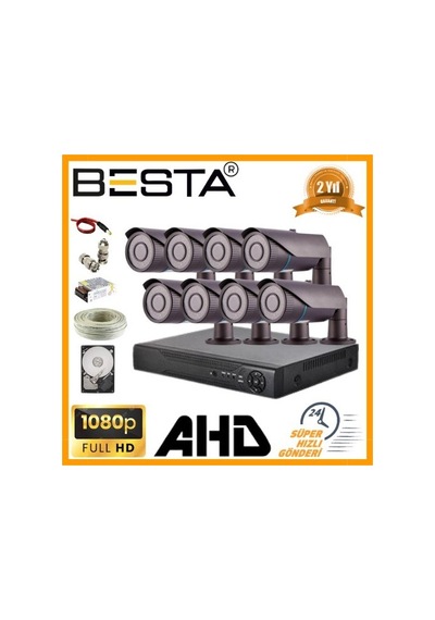 2 Mp 1080p 8 Kameralı Harddisk Dahil Ahd Güvenlik Seti