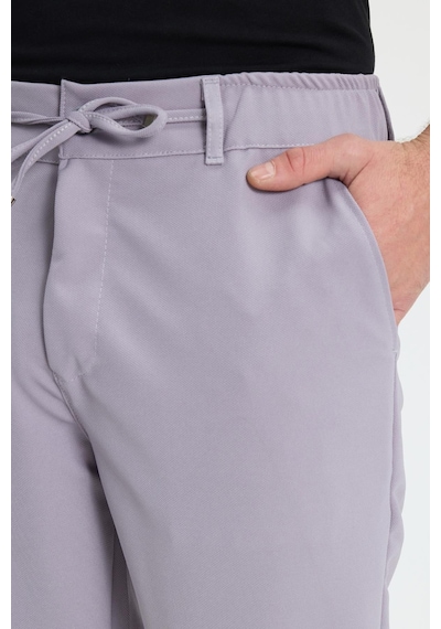 Tudors Erkek Slim Fit Dar Kesim Beli Lastikli Bağcık Detaylı Gri Pantolon-41664 gri