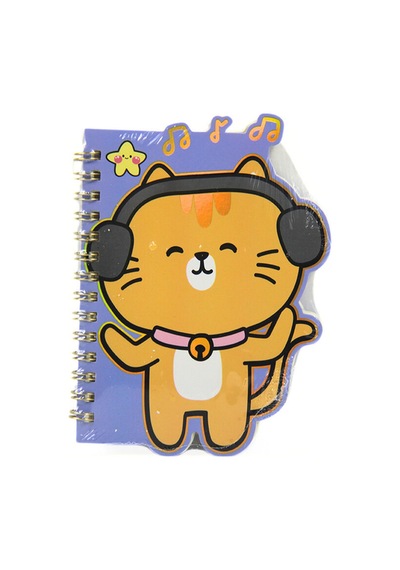 4 Adet Lilamor Spiralli Kedi Defter 10,5x14,5 60 Sayfa