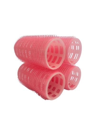 Croc 4lü Küçük Boy Plastik Bigudi Pembe Cb21 - Cırtlı Yapışkanlı Saç Bigudisi Pembe