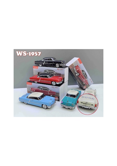 1952 Lincoln Capri Şarjlı Bluetooth Speaker Kablosuz Led Işıklı Hoparlör Fm Radyo Sd Kart Usb