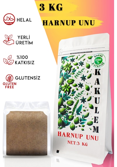 Kakulem Glutensiz Keçiboynuzu Tozu Unu Harnup 3 Kg
