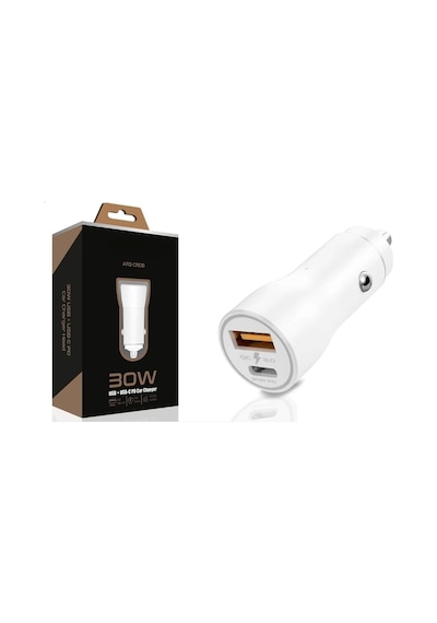 30w Usb Ve Usb-c Pd Araba Şarj Cihazı Hızlı Şarj, Apple Uyumlu iPhone Ve Android , Çift Çıkışlı