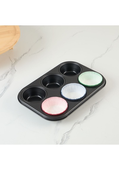 Guardini Gardenia Muffin 6'lı Kek Kalıbı 27x18,5 Renkli