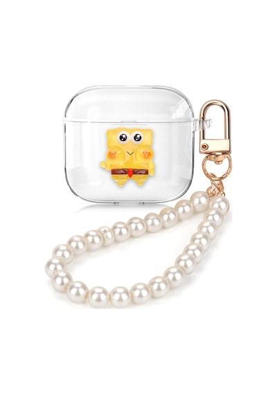 Caseonn Huawei Freebuds Se 3 Kılıf Transparan Süngr Bob Sarı