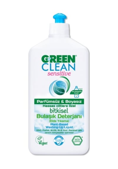 U Green Clean Elde Yıkama Parfümsüz Boyasız Bitkisel Bulaşık Deterjanı 500 ML