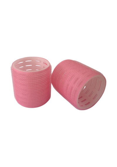 Croc 1230 Pembe Büyük Boy Bigudi 2li Cırtlı - Yapışkanlı Bigudi Pembe