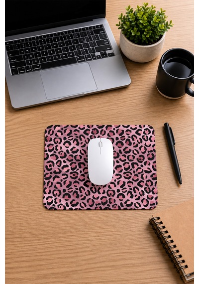 Leopar Desenli Renkli Ergonomik Mouse Pad Kaymaz Taban Ev Ve Ofis Kullanımı Fare Altlığı Mousepad Pembe