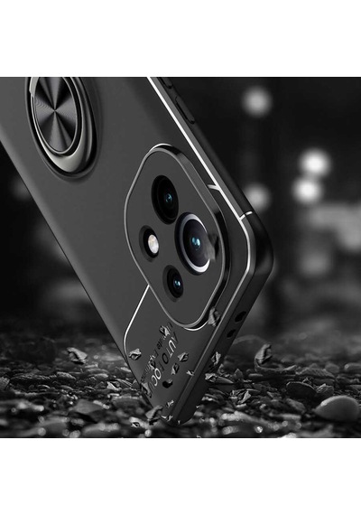 Xiaomi Mi 11 Kılıf Zore Ravel Silikon Kapak Siyah-Rose Gold