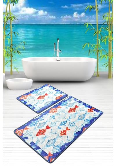 Finny Frame Djt 2 Li Set Banyo Paspası Çok Renkli