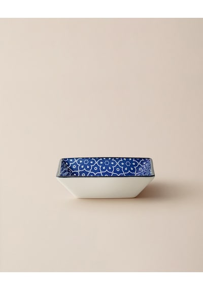Reve Bleu Mais Kare Tabak - 12 Cm - Mavi/beyaz 8684427225738 Çok Renkli