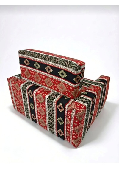 Çocuk Koltuğu Komple Sünger Katlanabilir Yataklı Minder Yatak 0-4 Yaş Siyah Kilim Desen Standart