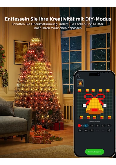 Govee Noel Ağacı Dize Işıkları, Akıllı 480 Led'ler Rgbıc Noel Işıkları, 2m 24 Dize Işıkları İç Mekan, Tatil Dekoru İçin 60+ Sahne Modu, Alexa İle Uyumlu, Yeşil Tel Siyah Govee Noel Ağacı Dize Işıkları, Akıllı 480 Led'ler Rgbıc Noel Işıkları, 2m 24 Dize Işıkları İç Mekan, Tatil Dekoru İçin 60+ Sahne Modu, Alexa İle Uyumlu, Yeşil Tel Siyah