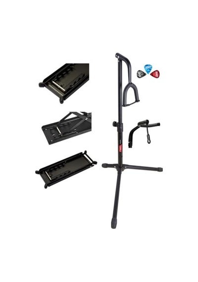 Gitar Standı Ve Ayaklık Seti, Kullanışlı Pena İle Birlikte, Enstrümanınızı Güvende Tutun