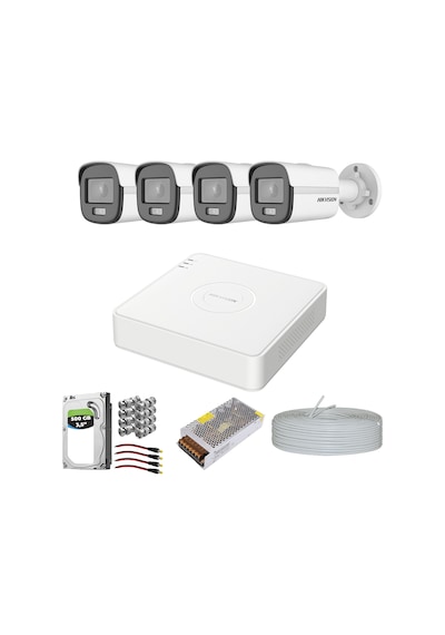 HIKVISION COLORVU GECE-KARANLIKTA 7/24 RENKLİ 4 KAMERALI SET  500