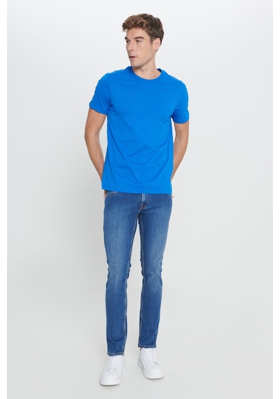 Ac&Co / Altınyıldız Classics Slim Fit Bisiklet Yaka Kısa Kol Pamuklu Erkek Tişört Saks