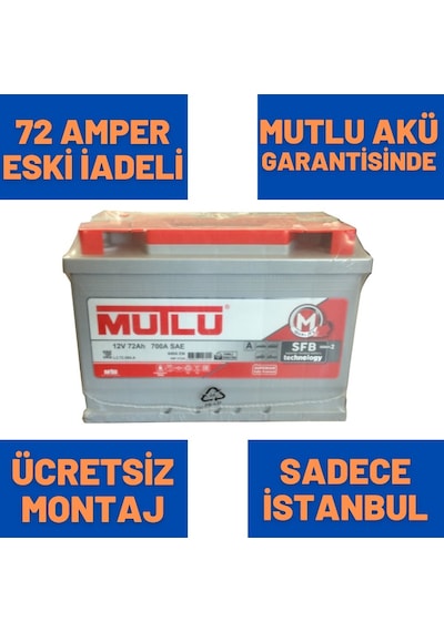 12V 72 Ah Sfb 72 Amper Mutlu Akü 700A Silver / 469687884