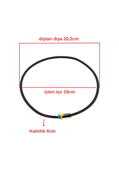 Düdüklü Tencere Lastik Gizli Conta Yuvarlak 19 Cm Gri
