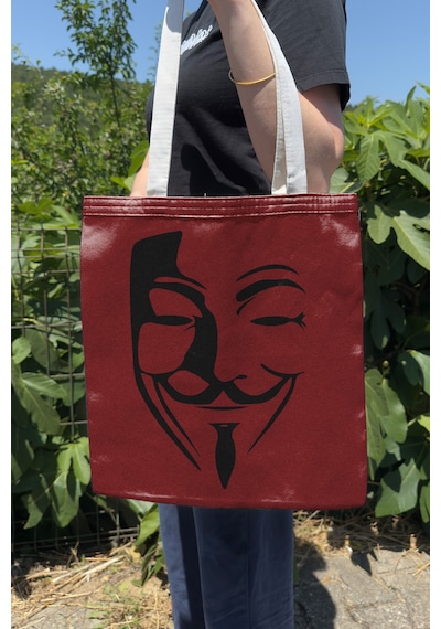 Zipzap V For Vendetta V2 Çift Taraflı Yazlık Kışlık Kanvas Baskı Bez Çanta