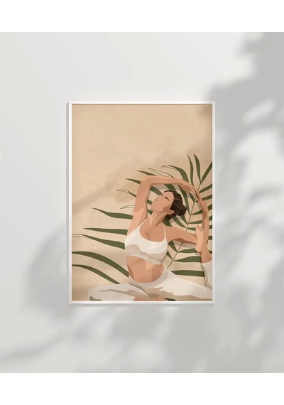 Çerçevesiz Poster Palmelerin Arasında Yoga
