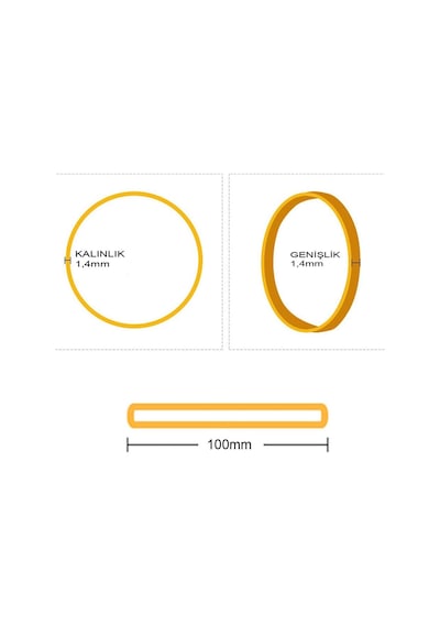 Ekoset 100Mm Kauçuk Paket Ambalaj Lastiği 1Kg