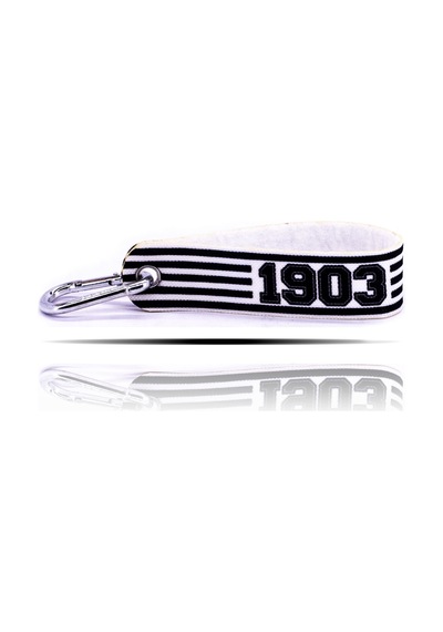 1903 Siyah Beyaz Kumaş Şerit Anahtarlık