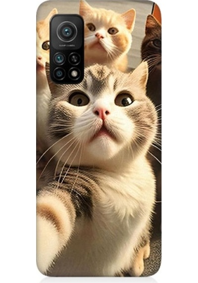 Xiaomi Mi 10t Uyumlu Selfie Kediler Desenli Silikon Kılıf
