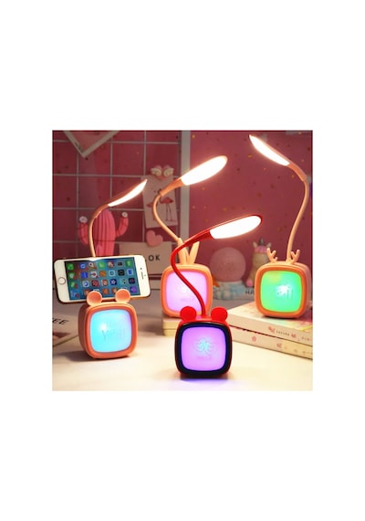 Sevimli Masa Ve Gece Lambası Led Işıklı Şarjlı Çok Renkli